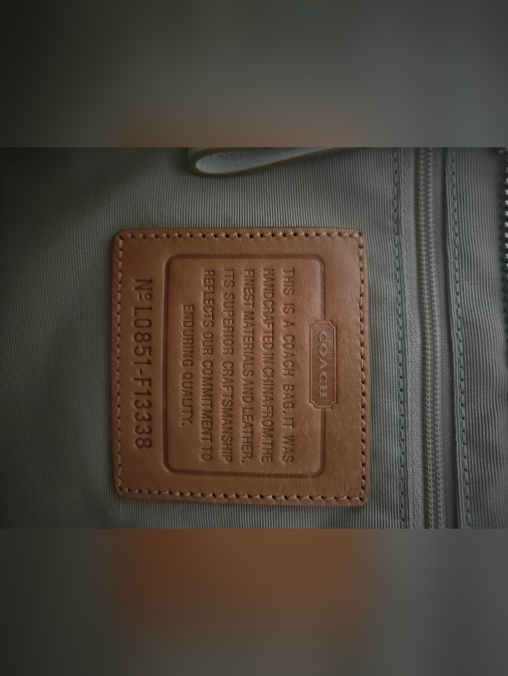 Coach Cream and Tan Signature Stripe Shoulder Bag - Picture 5 of 6